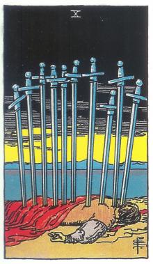Zehn Schwerter - Rider Waite Tarot