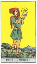 Page / Bube der Münzen - Rider Waite Tarot