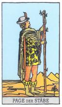 Page / Bube der Stäbe - Rider Waite Tarot